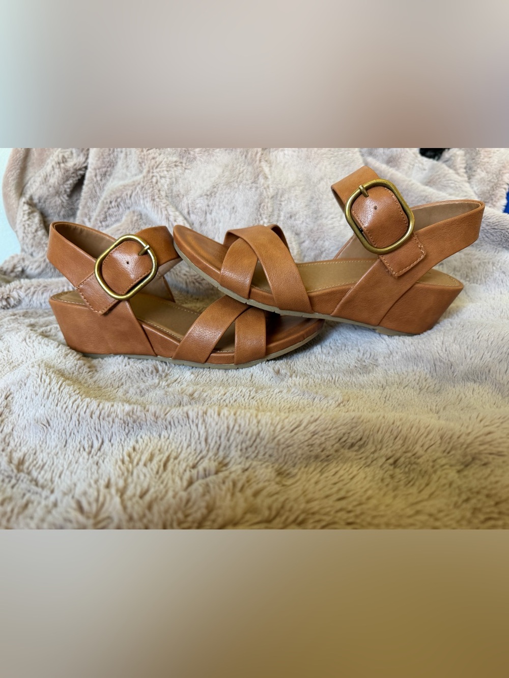 EuroSoft Rowe Brown Wedge Sandals